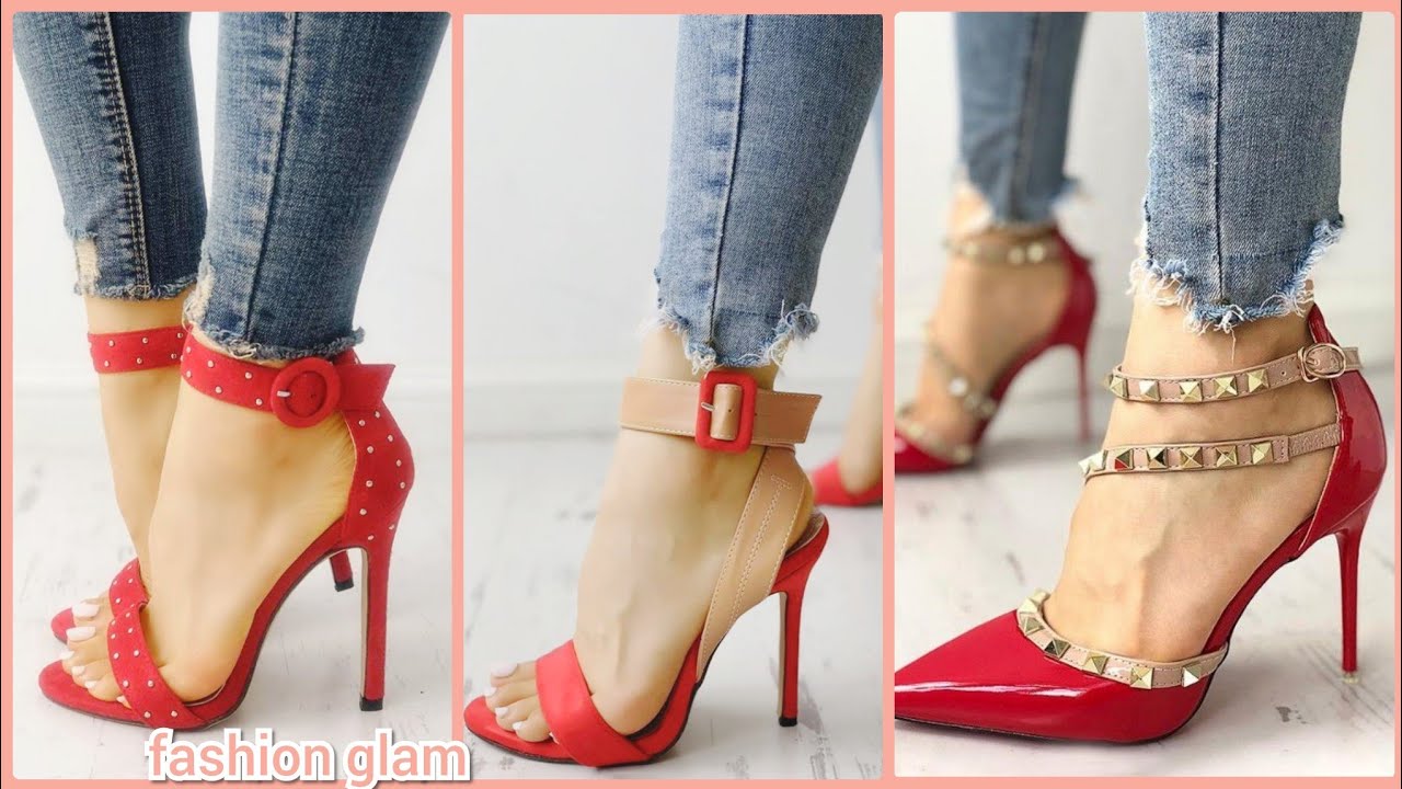 red colour high heels