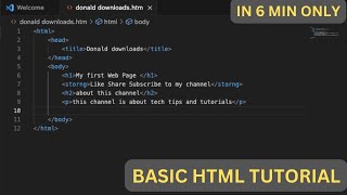 Basic HTML tutorial || How to create a basic website using HTML || HTML FOR KIDS || DONALD DOWNLOADS