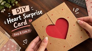 DIY Cute Heart Card 💌 | Easy Handmade Card Idea| STEP-BY-STEP TUTORIAL ❤️
