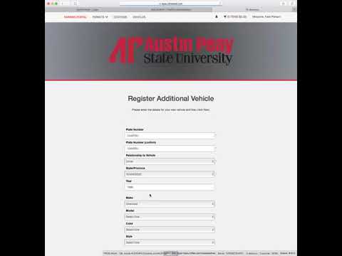 APSU Parking Portal  Add a Vehicle