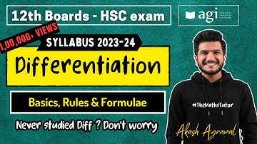 HSC Std 12 Commerce & Science | Differentiation - Part 1 | Maths 1 | Basic Concept, Rules & Formulae