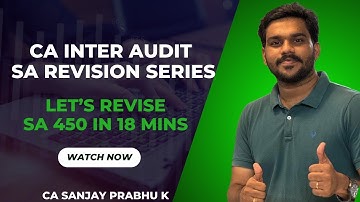 SA 450 - CA INTER AUDIT || SA REVISION SERIES