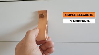 Como hacer TIRADORES de CUERO - MUY FÁCIL- How to make LEATHER Drawers Handles - EASY - DIY