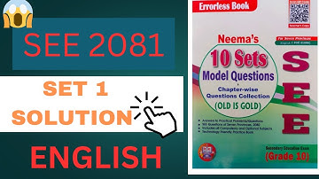 English [ 𝕄𝕠𝕕𝕖𝕝 𝕤𝕖𝕥 1] | SEE 2081 | Class 10 |Neema Publication ]