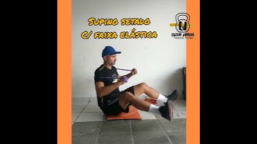 Supino sentado utilizando faixa elástica