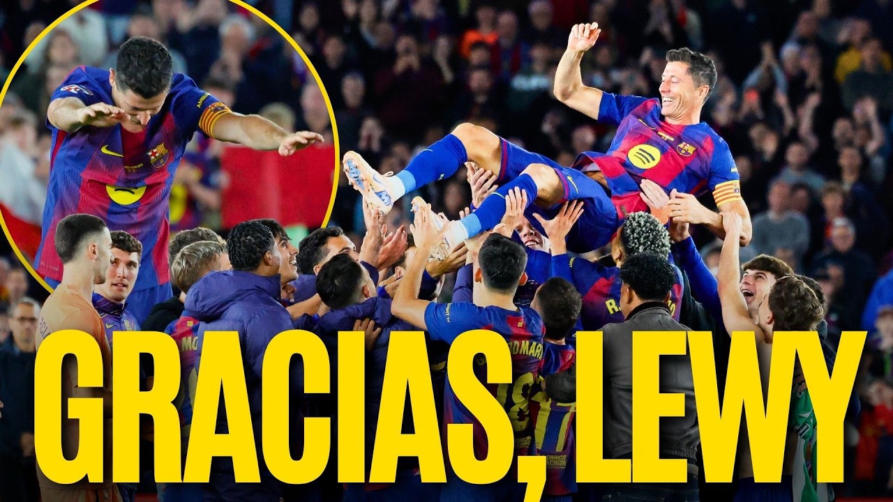 😢💙 LEWANDOWSKI rompe a llorar en su DESPEDIDA del BARÇA ⚽ Camp Nou en pie