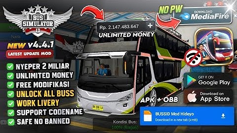 Bus Simulator Indonesia Mod Apk v4.4.1 Terbaru 2025 - Unlimited Money & Unlock All Map 💸 #bussid 