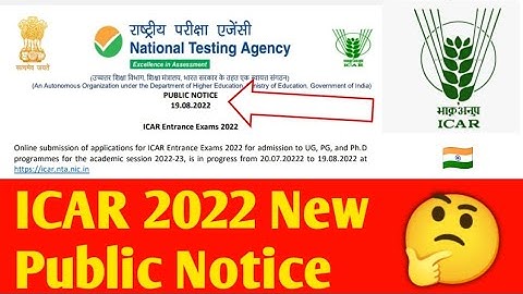 ICAR 2022 Official Update | Last date, Exam date | Krishi Kranti IG
