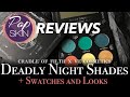 Popskin Reviews Cradle of Filth VE Cosmetics Deadly Night Shades palette swatches and looks