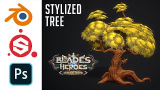Stylized Tree | Blender, Substance Painter and Photoshop | Speed Modeling Workflow 🌳