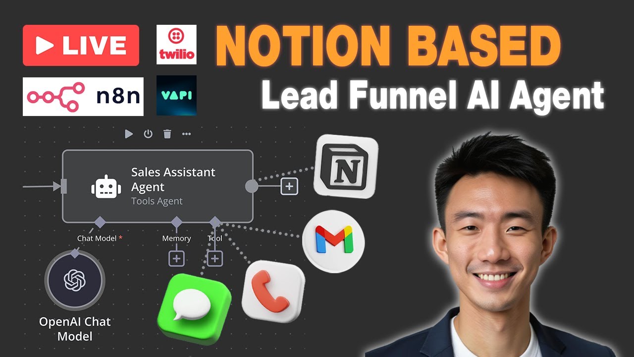 Outline Video *LIVE BUILD*: How I Built a Notion Lead Funnel AI Agent for Company Research & Automated Follow-Ups