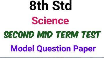 8th Std - Science | Second Mid Term Test - Model Question Paper