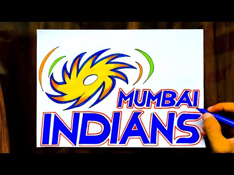 How to draw Mumbai Indians logo (MI) -IPL T20(HAC) - YouTube