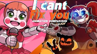 Five Nights At Freddys I Cant Fix You Remixoriginal Animation Comparison