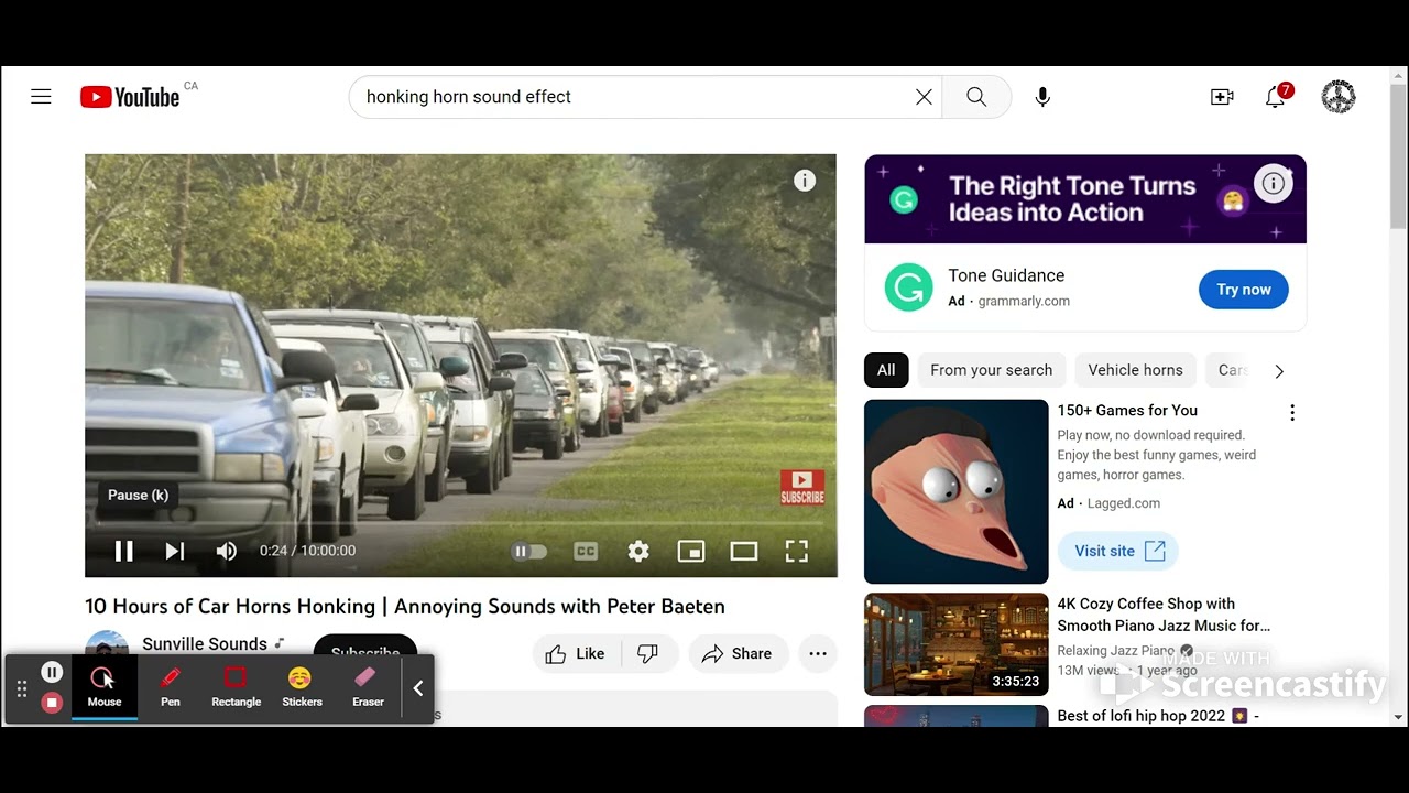 (7) 10 Hours of Car Horns Honking Annoying Sounds with Peter Baeten