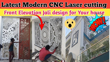 Latest Modern cnc Laser Cutting front Elevation jali for your new House ||  Front Elevation Design