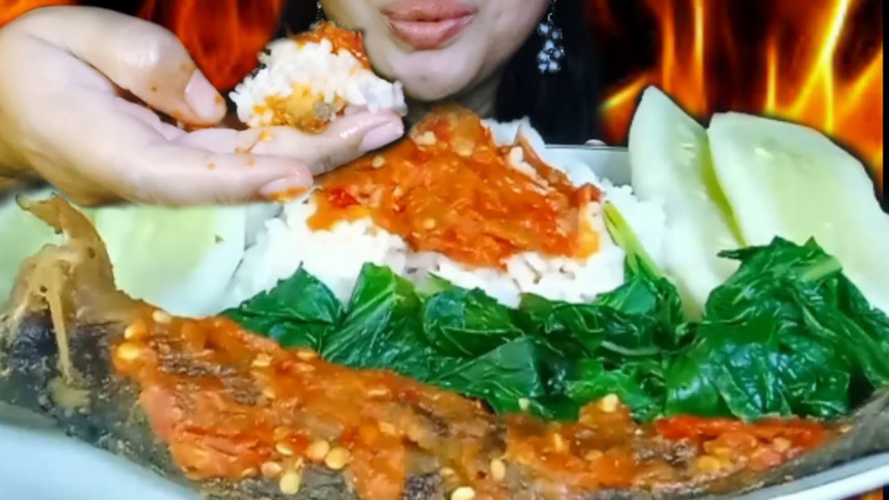 ASMR PECEL LELE PAKAI LALAPAN GUYUR SAMBAL MERCON | ASMR INDONESIA ...