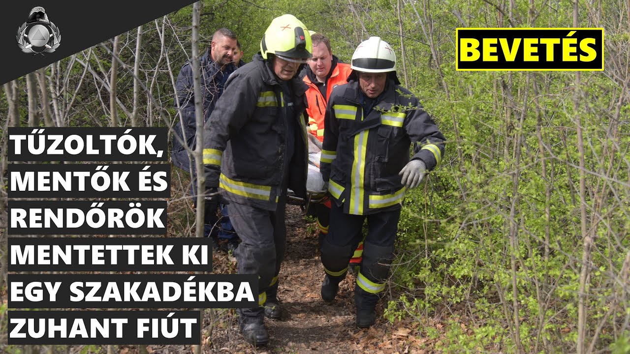 Tűzoltók, mentők és rendőrök közös erővel mentettek ki egy szakadékba zuhant fiatal fiút Pécelen