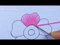 New hand embroidery flower design amazing flower design idea with easy flower embroidery tutorial