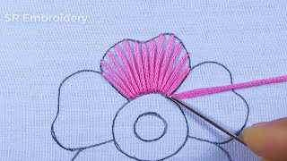 New Hand Embroidery Flower Design Amazing Flower Design Idea With Easy Flower Embroidery Tutorial