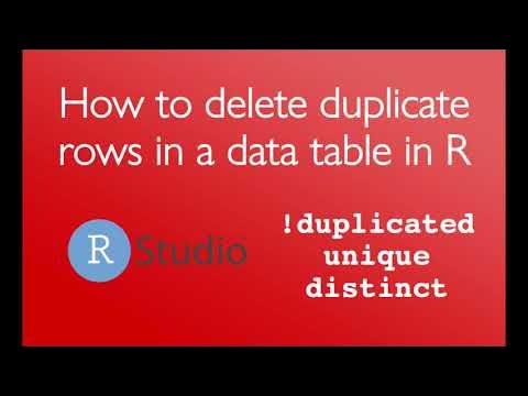 Delete Duplicate Rows In R (4 Minutes) - Youtube