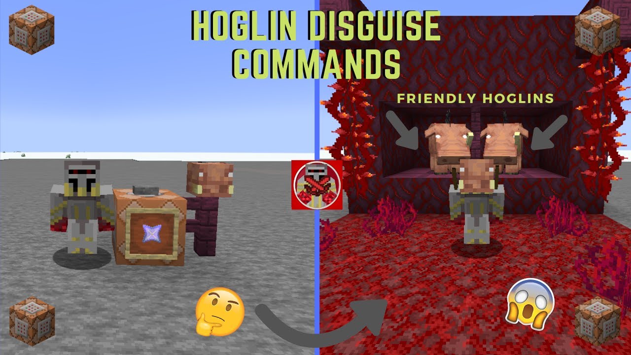 Command Block Tutorial 120 Hoglin Disguise Commands in Minecraft (1.