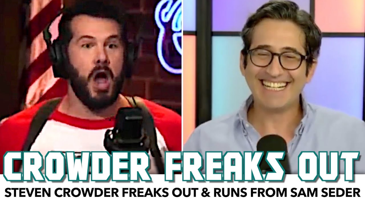 Steven Crowder Freaks Out & Runs From Sam Seder During Live Recording