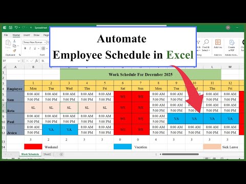 How to Create a SMART Work Schedule in Excel | Employee Scheduling