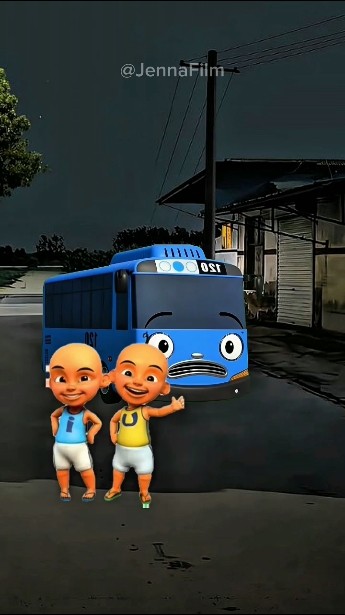 Upin Ipin was kidnapped by the ghost Tayo bus
