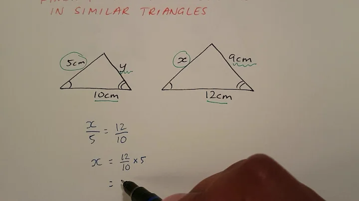 Finding missing side lengths in similar triangles