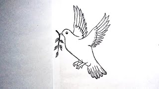 How to draw a Peace Dove- in easy steps advanced drawing lesson-Hassan Drawings Academy