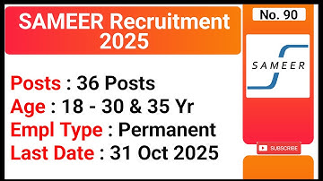 SAMEER Recruitment 2025 | Government Jobs | Technical Assistant Vacancy 2025