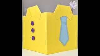 Tie Shirt Card For Father's Day Paper Craft Handmade Card One Page Free Template squaresunflower.net