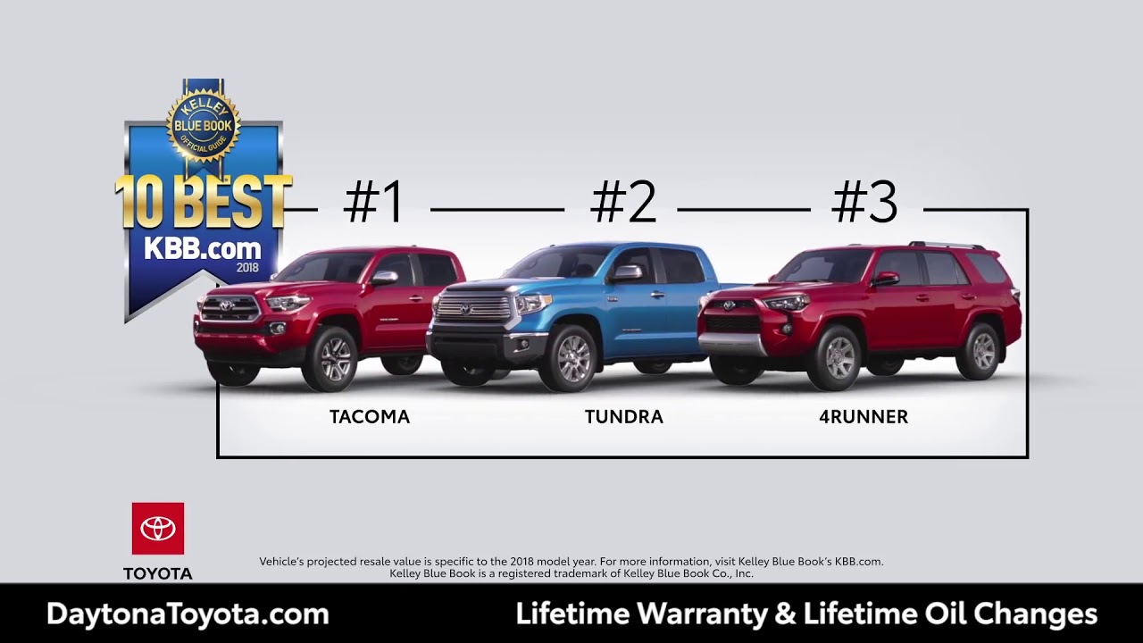 Best Resale Value | Daytona Toyota | Tacoma, Tundra, 4Runner | Kelley