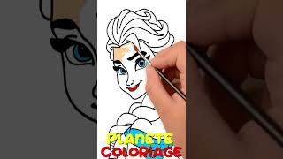 Dessiner et colorier Elsa Frozen Anna #shorts