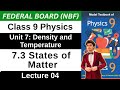 Chapter 7 Density and Temperature | States of Matter | Class 9 Physics Federal Board New Book 2025