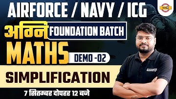 Agniveer Classes | Air force / Navy / ICG | Maths Demo Class #2 | Simplification | By Nishant Sir