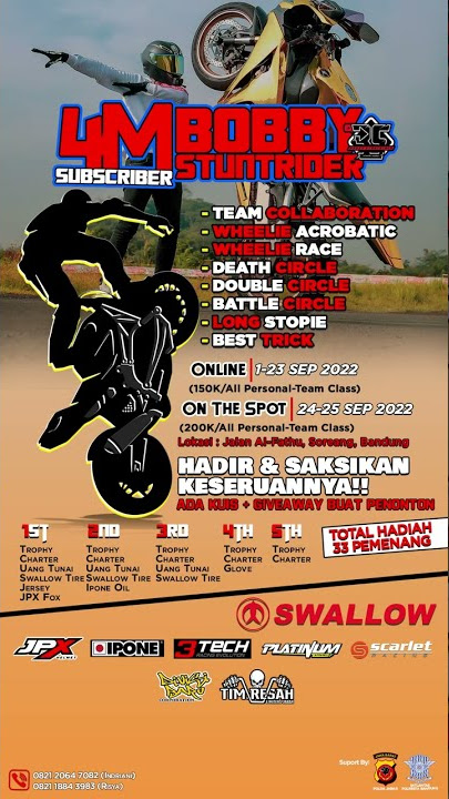 Hadir & Saksikan Special 4M Subscribe Bobby Stuntrider