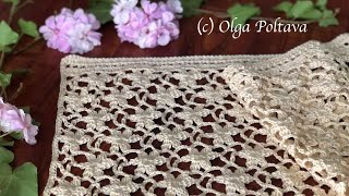 How to Crochet Lacy Flower Scarf, Shawl, or Table Runner, Lacy Flowers Crochet Stitch Video Tutorial