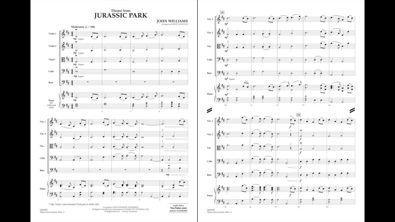 ジュラシック・パーク（同名映画主題曲）【Theme from Jurassic Park