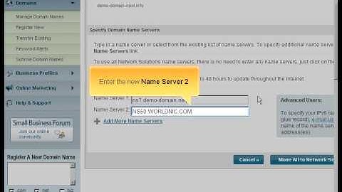 Changing name servers via NetworkSolutions.com