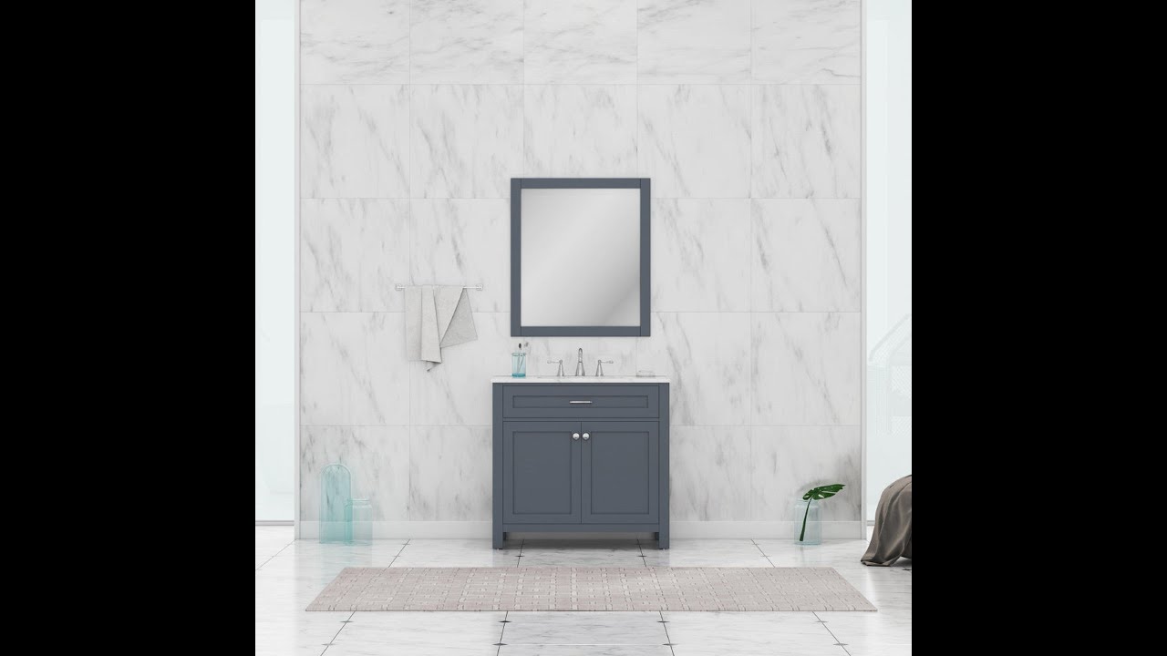 Alya Bath Norwalk 36 Inch Bathroom Vanity in Gray YouTube