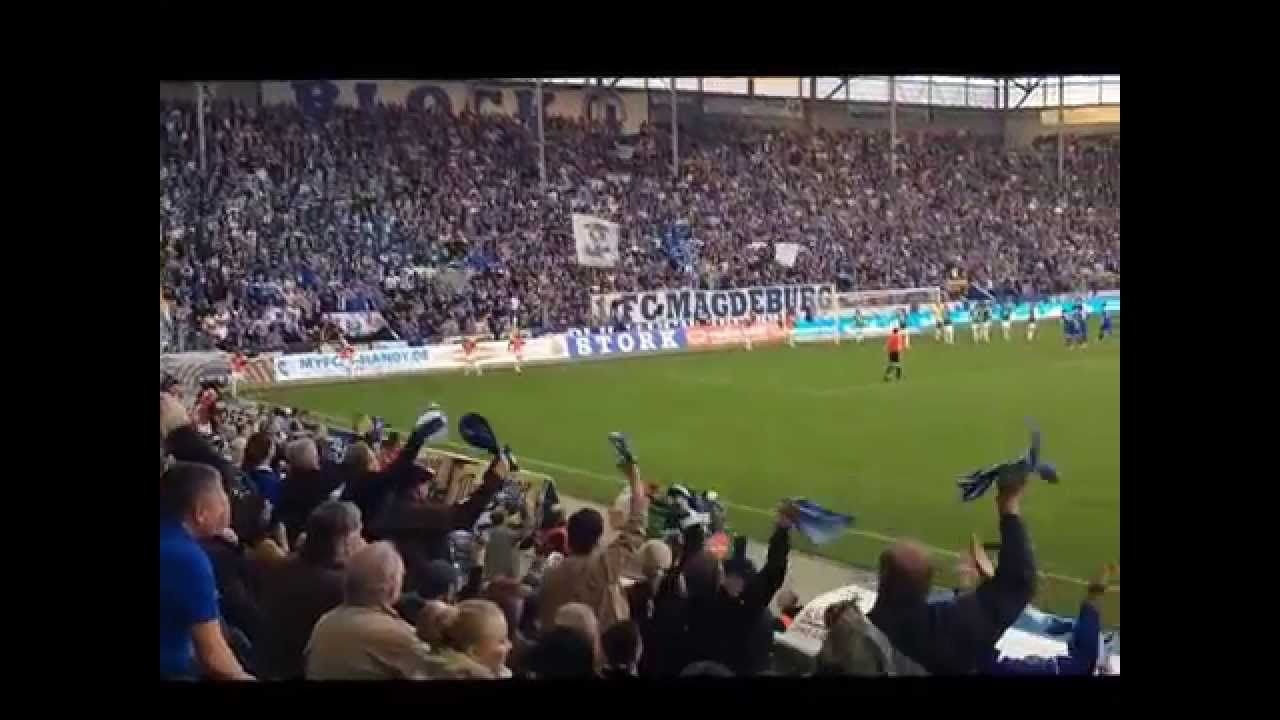 Amazing Support 1. FC Magdeburg - 15 Minuten Wechselgesang zwischen 3 Tribünen