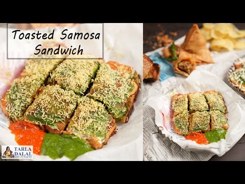 Toasted samosa sandwich | samosa sandwich | indian street food | How To Make Samosa Sandwich | Tarla Dalal