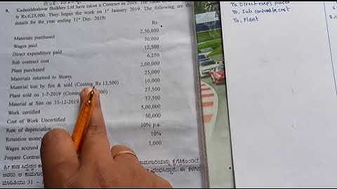 Contract costing- very imp 2020 qp ( B.COM- VI sem)