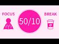 50/10 Pomodoro Timer with Pink Noise 🌿 4-Hour Study with Me for Focus &amp; ADHD