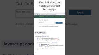 Converting text to speech using Javascript and html #angular #technews #tech #ui #design