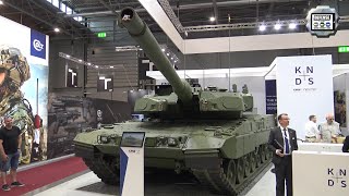 IDET 2023 Day 3 Defense Exhibition Brno Czech Republic Leopard 2A8 tank &amp; Skynex air defense