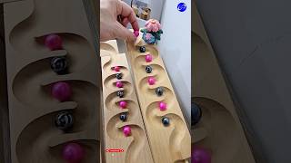 marble Run Race ASMR #122 Wooden Wave Course Colorful Marbles #marblerun #marblerunrace #asmr