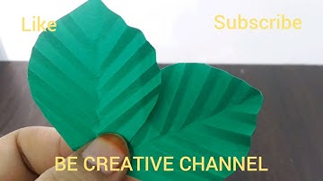 How to make paper flower leaves/DIY Easy paper leaf making tutorial/rose paper leaf